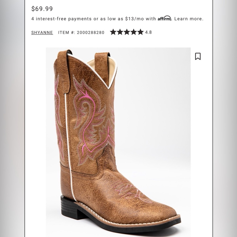 Shyanne Girls Western Boots - Picture 9 of 9